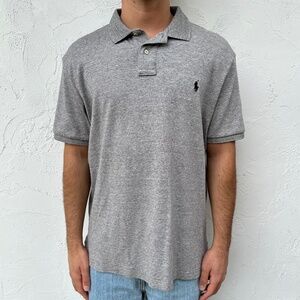 Men's Polo Ralph Lauren Grey Short Sleeve Polo Shirt Size XL
